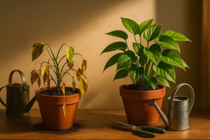 pothos plant leaves dying